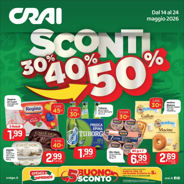 CRAI — sconti 30% 40% 50%